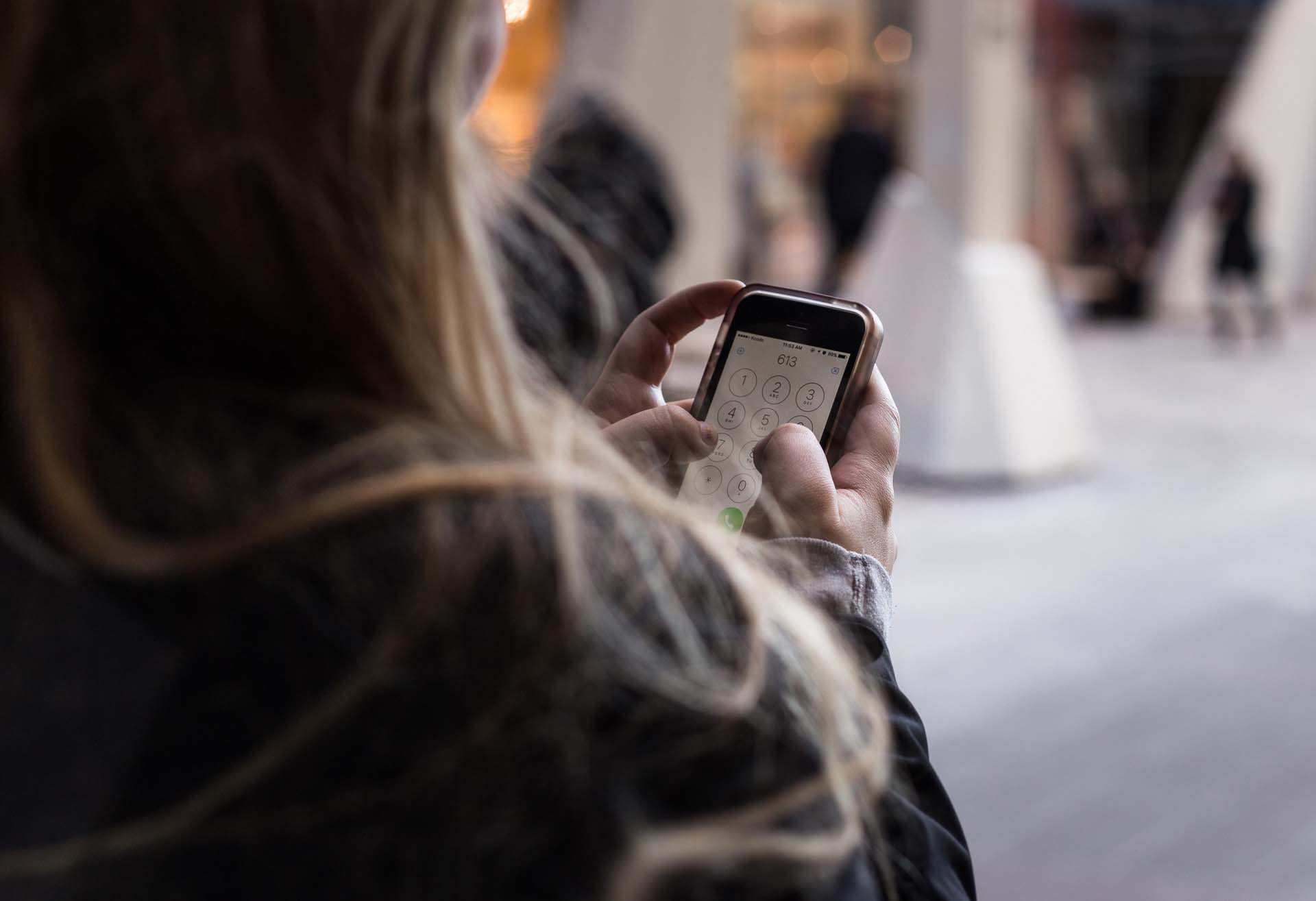 Customer shopping via a mobile phone instead of going into a retail showroom