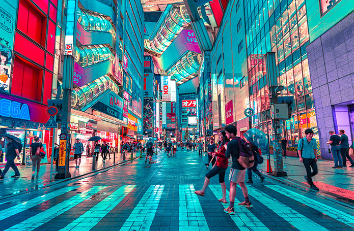 Photo of colourful city streets