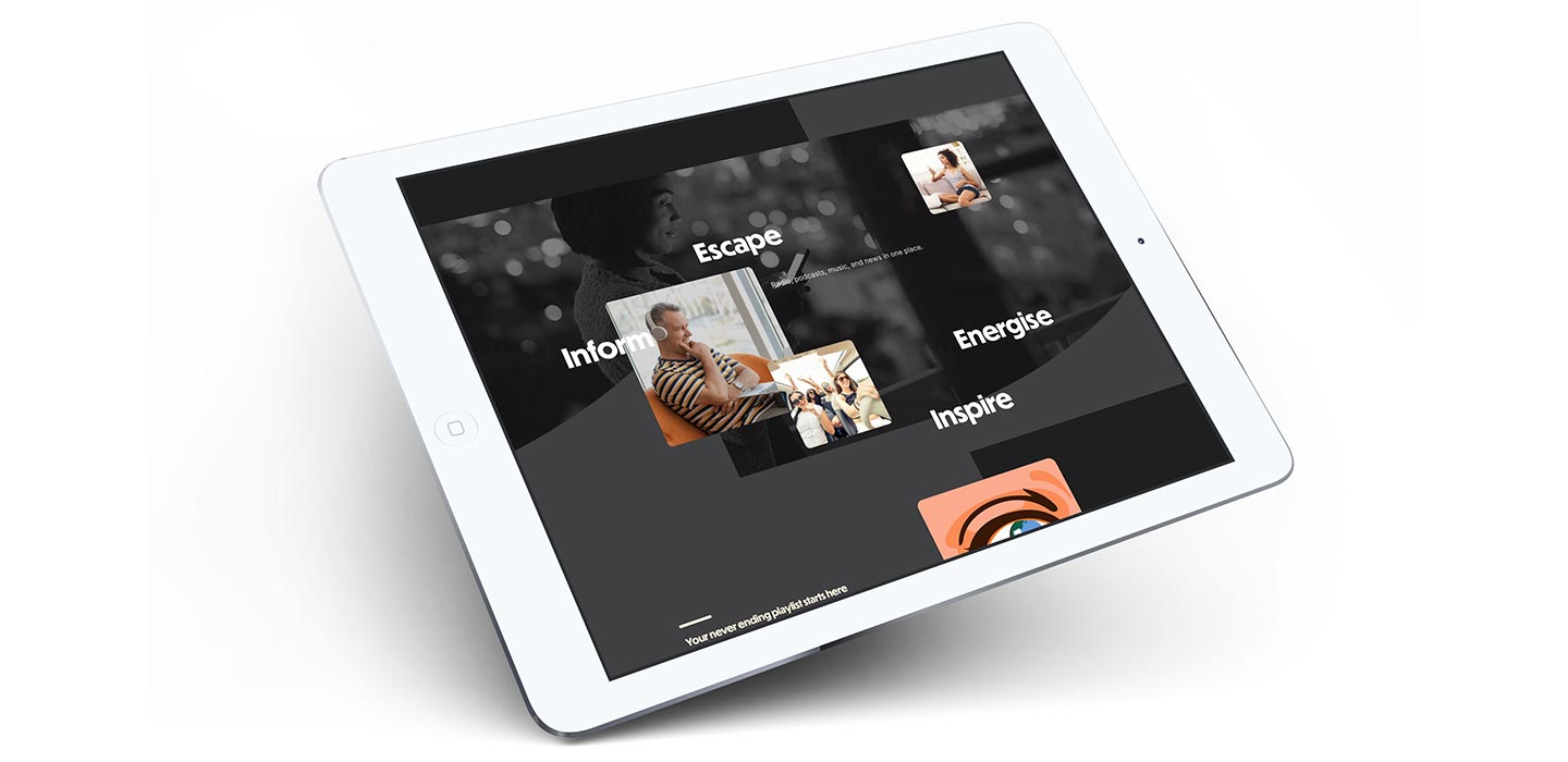 Audio Ideal journey, Imagine a world ipad mock up