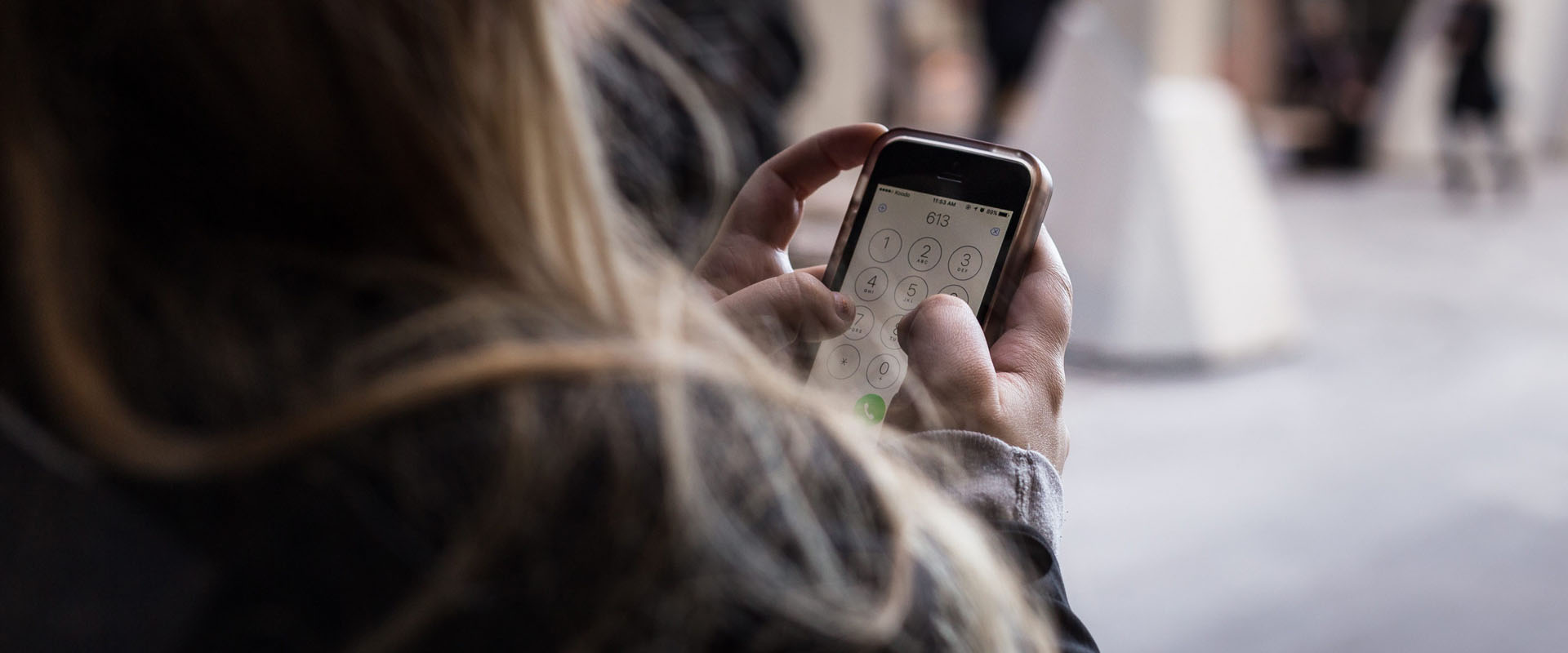 Customer shopping via a mobile phone instead of going into a retail showroom