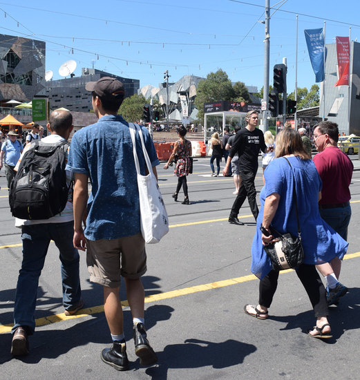 Prototyping experiment - pedestrians crossing a busy intersection near to train station